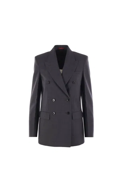 Gucci Double-breasted Wool Blazer In Black
