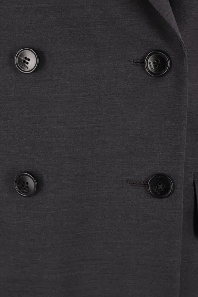 Gucci Double-breasted Wool Blazer In Black