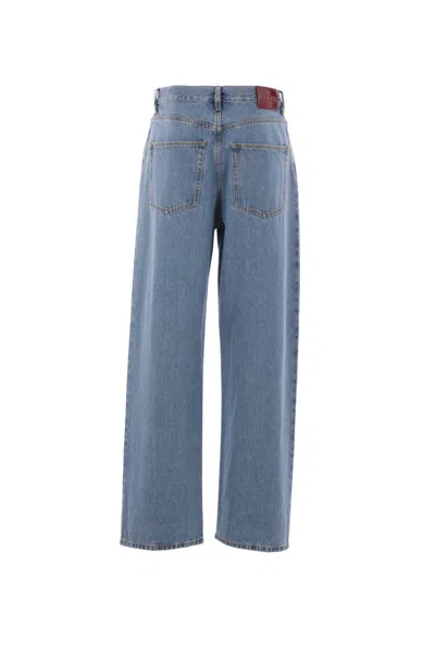 Gucci Womens Blue Wide-leg Mid-wash Denim Jeans