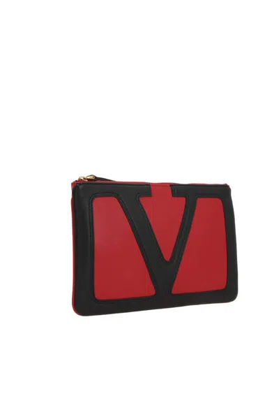 Valentino Leather Viva Superstar Keyring Case In Multi