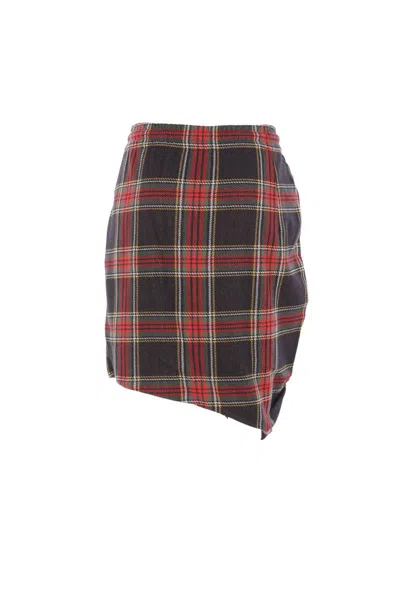 Vivienne Westwood Ruched Check Patterned Mini Skirt In Multi
