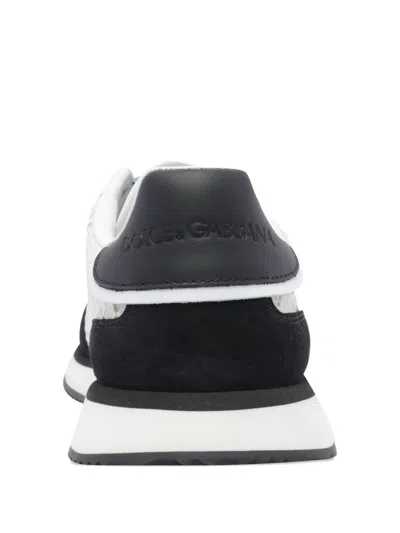 Dolce & Gabbana Black And White Low Top With Lace Details And Dg Patch On The Side