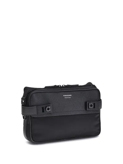 Ferragamo Functional Buckle Shoulder Bag With Custom Strap In Gray