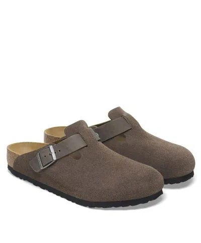 Birkenstock Boston Slippers In Gray
