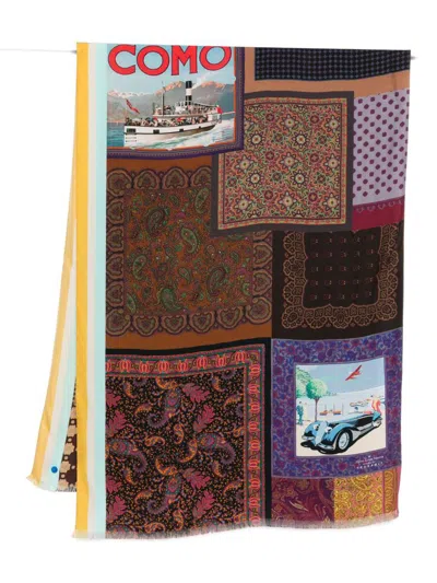 Pierre-louis Mascia Pierre Louis Mascia Lago Di Como Silk Printed Scarf In Multi