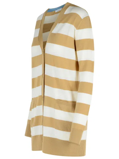 Max Mara 'fiemme' Virgin Wool Sand Cardigan In Nude