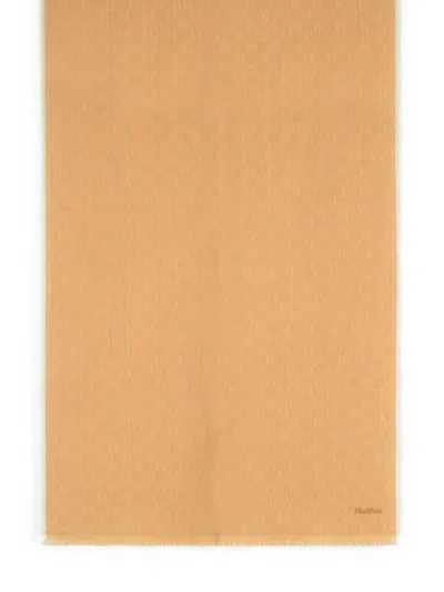Max Mara 'magico' Camel Virgin Wool Scarf Women