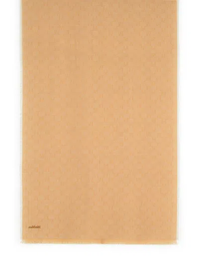 Max Mara 'magico' Camel Virgin Wool Scarf Women