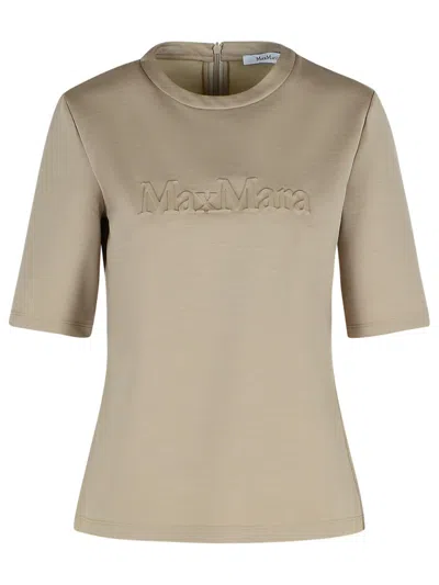 Max Mara 'peter' Beige Wool T-shirt Women In Gray