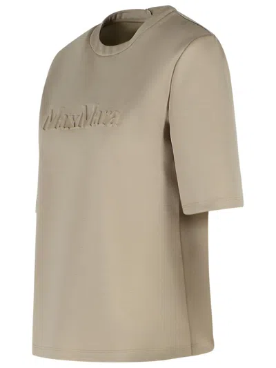 Max Mara 'peter' Beige Wool T-shirt Women In Gray