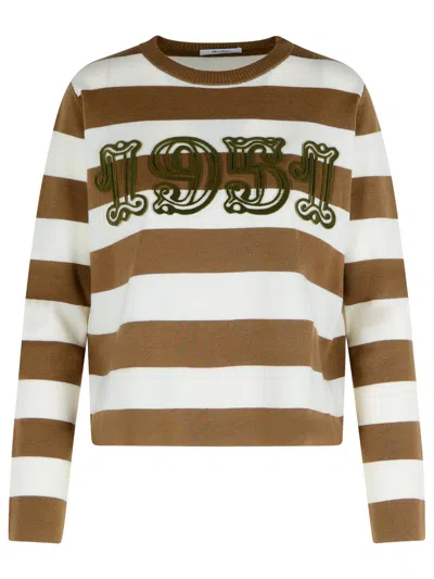 Max Mara 'viterbo' Virgin Wool Hazelnut Sweater Women