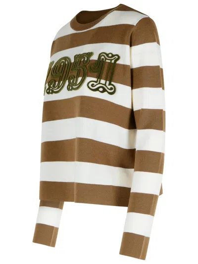 Max Mara 'viterbo' Virgin Wool Hazelnut Sweater Women