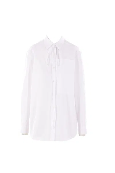 Gucci Women Cotton Poplin With Embroidery Shirt In White
