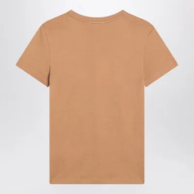 Max Mara Camel-coloured T-shirt In Cotton Women In Brown