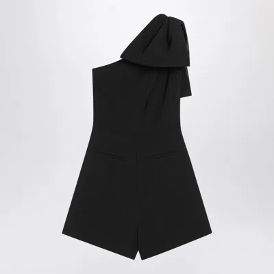 Max Mara Pianoforte One-shoulder Short Jumpsuit In Black Cady Women In Black