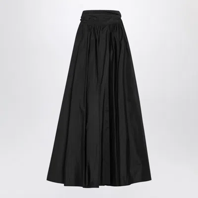 Max Mara Pianoforte Sleeveless Dress In Black Taffeta Women In Black