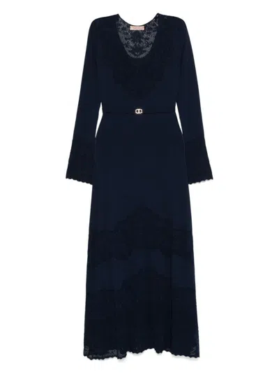 Twinset Openwork-knit Midi Dress