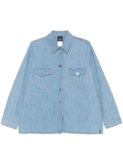Marina Rinaldi Blue Cotton Denim Shirt