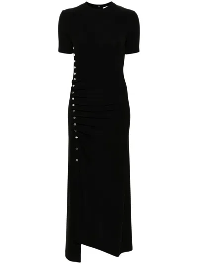 Rabanne Draped Long Black Dress