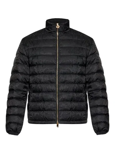 Versace Tailored Jacket With Elasticated Cuffs And Hem In Black
