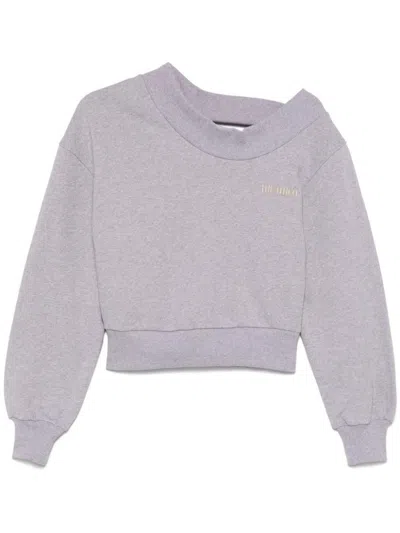 Attico One-shoulder Cropped Sweatshirt With Open Back