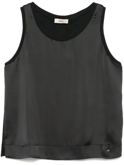 Herno Glam Knit Effect Satin Tank Top