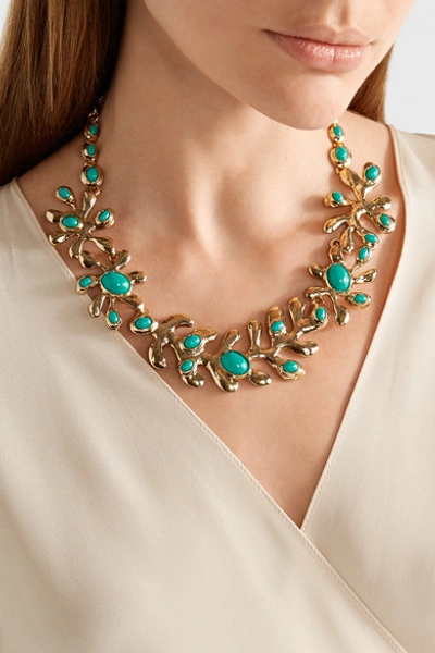Shop Oscar De La Renta Sea Tangle Gold-plated Resin Necklace