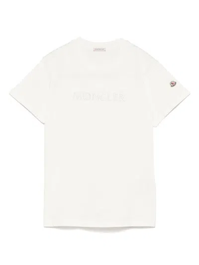 Moncler Women Logo Cotton T-shirt In White