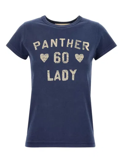 Valentino Crew Neck Graphic Print Short Sleeves Top In Blue
