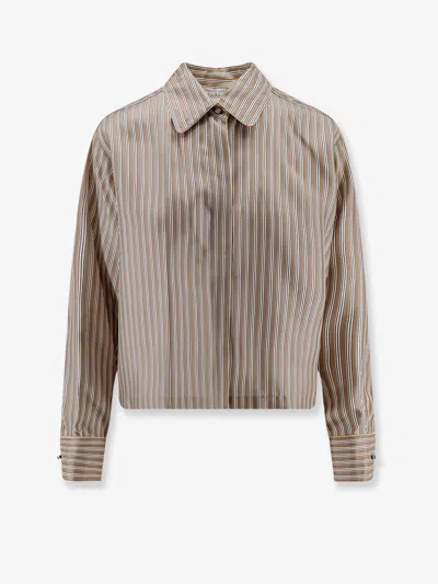 Max Mara Women Brama Striped Silk Shirt