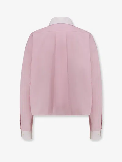 Miu Miu Cotton Shirt With White Collar And Cuffs