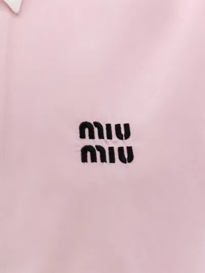 Miu Miu Cotton Shirt With White Collar And Cuffs