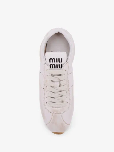 Miu Miu Plume Low-top Leather Sneakers