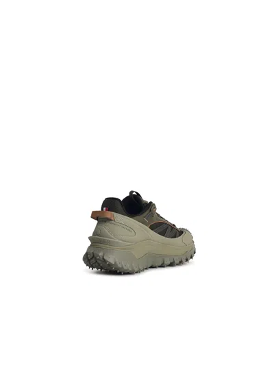 Moncler 'trailgrip Gtx' Green Leather Blend Sneakers Men