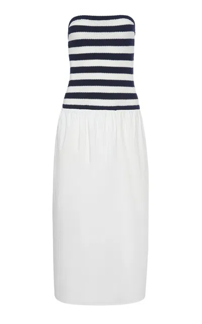 Onia Crochet Knit Poplin Maxi Dress
