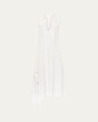 Jw Anderson Striped Double Layer Sleeveless Dress In White