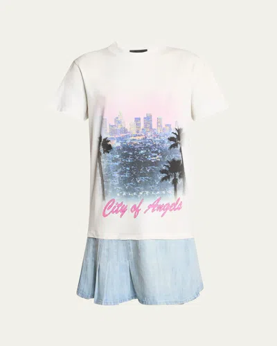 Balenciaga Layered Mini Graphic T-shirt Dress