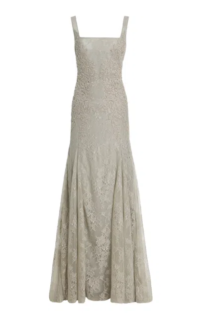 Costarellos Elysia Beaded Lace Gown