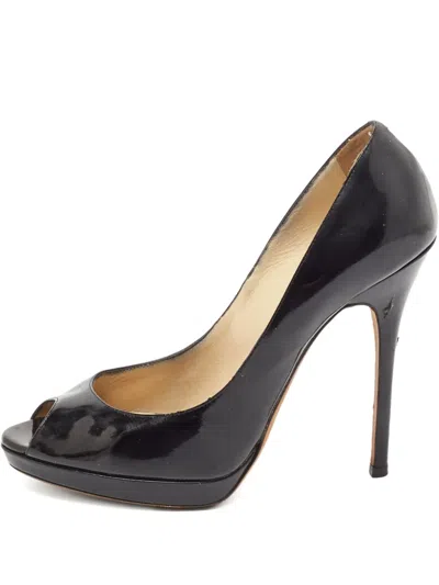 Pre-owned Jimmy Choo Patent Leather Peep-toe Pumps
