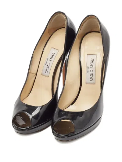 Pre-owned Jimmy Choo Patent Leather Peep-toe Pumps