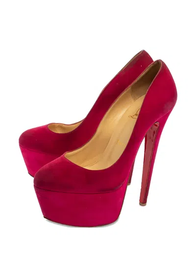 Pre-owned Christian Louboutin Suede Platform Pumps
