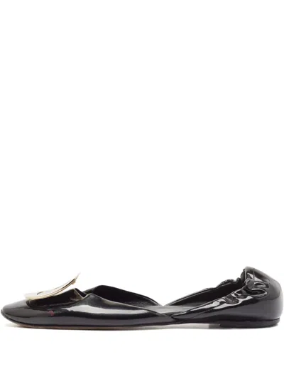 Pre-owned Roger Vivier Vintage 2024 Buckle Flats In Black