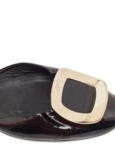 Pre-owned Roger Vivier Vintage 2024 Buckle Flats In Black