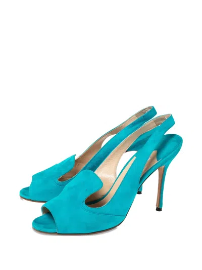 Pre-owned Manolo Blahnik 2023 Slingback Peep-toe Shoes