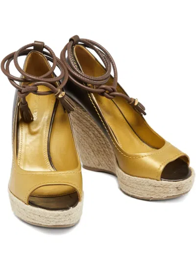 Pre-owned Sergio Rossi Vintage 2024 Peep-toe Wedge Shoes