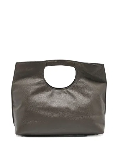 Pre-owned Tom Ford  Leather Padlock Shoulder Bag In Gray