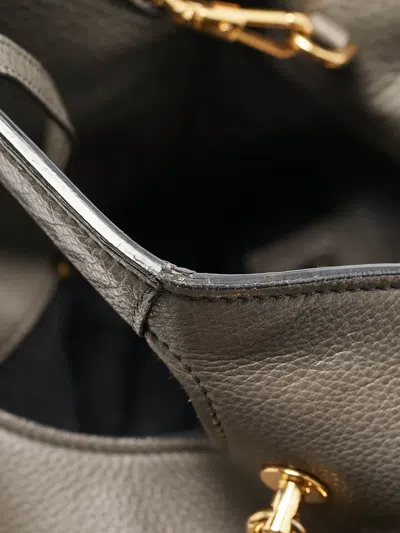 Pre-owned Tom Ford  Leather Padlock Shoulder Bag In Gray
