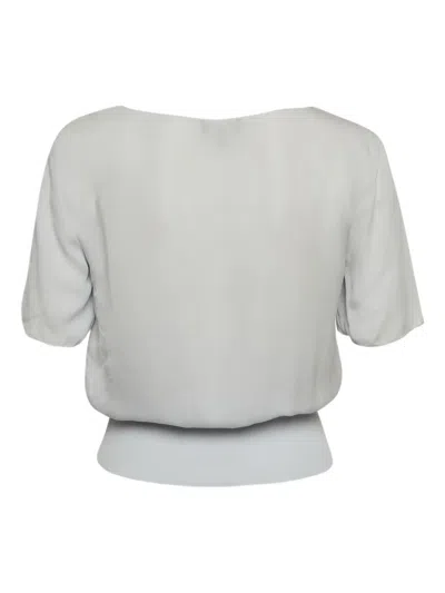 Pre-owned Theory  Ribbed-hem Silk Top