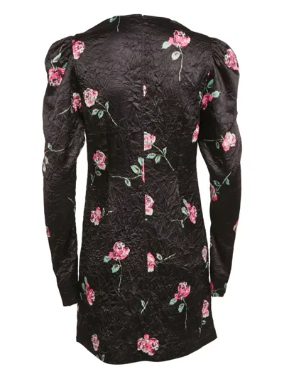 Pre-owned Ganni 2023 Puff-sleeve Floral-print Dress