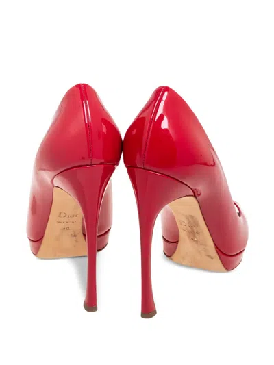 Pre-owned Dior Peep-toe Pumps In Red